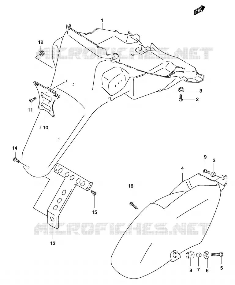ACHTERSPATBORD (MODELE K1/K2) Suzuki SCOOTER 50 KATANA 2003  AY50WK3(P19)