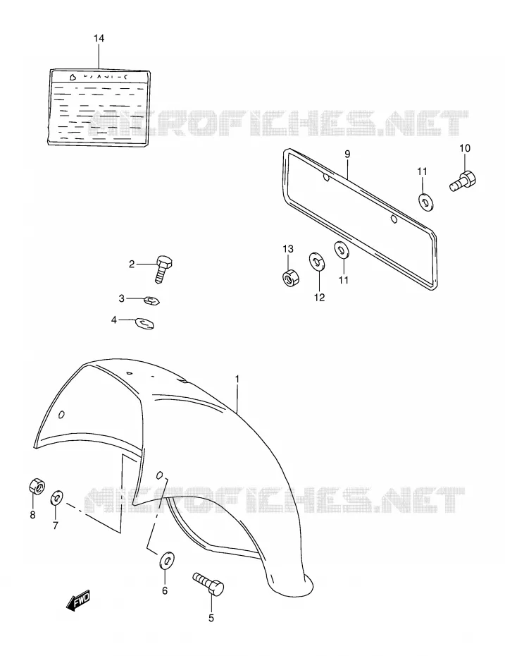 ACHTERSPATBORD Suzuki MOTO 120 BX 1995  BX120S(P97)