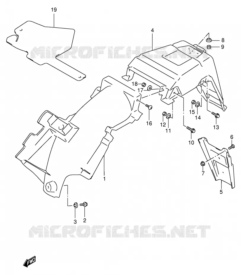 ACHTERSPATBORD Suzuki MOTO 125 DF 1999  DF125EX(E4)