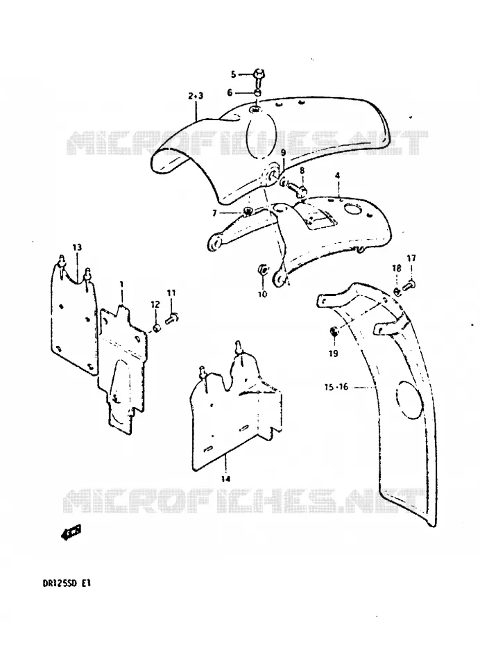 ACHTERSPATBORD Suzuki MOTO 125 DR 1982  DR125SZ(Z/D)