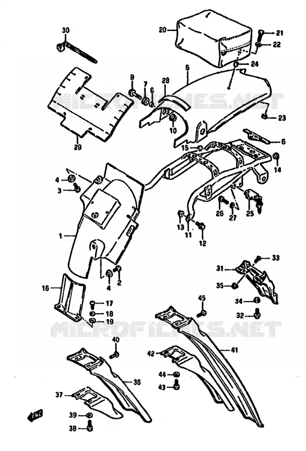 ACHTERSPATBORD Suzuki MOTO 125 DR 1987  DR125SH(F/H/J)