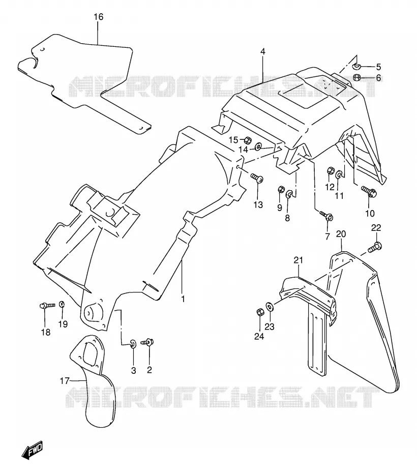 ACHTERSPATBORD Suzuki MOTO 200 DF 1996  DF200ET(E24)