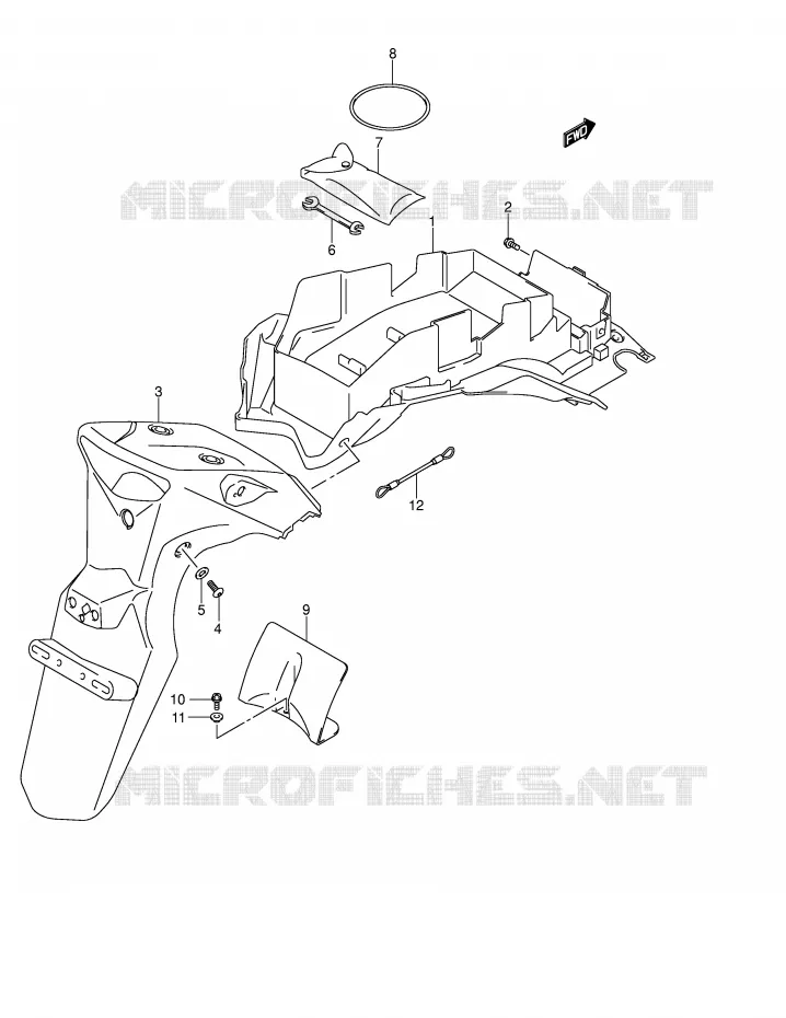 ACHTERSPATBORD Suzuki MOTO 650 V-STROM 2004  DL650U3K4(E2)