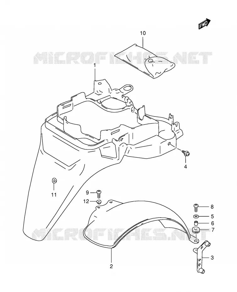 ACHTERSPATBORD Suzuki SCOOTER 150 BURGMAN 2000  AN150Y(E34)