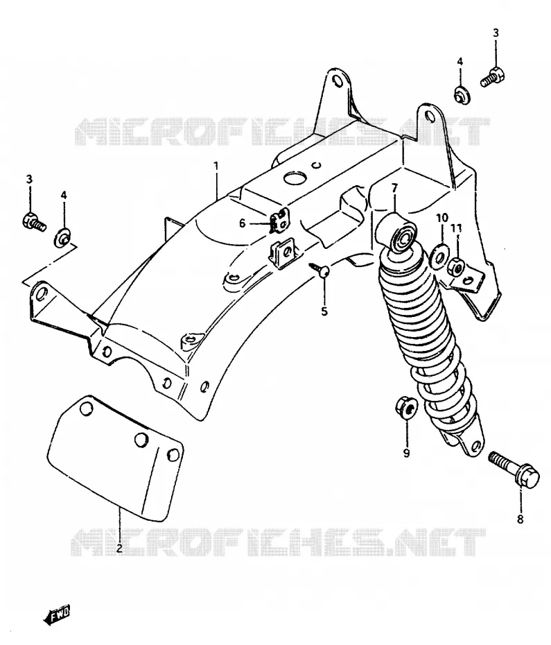 ACHTERSPATBORD Suzuki SCOOTER 50 CP 1985  CP50CHF