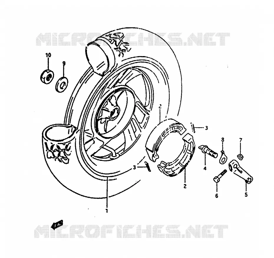 ACHTERWIEL Suzuki SCOOTER 100 ADDRESS 1994  AH100R