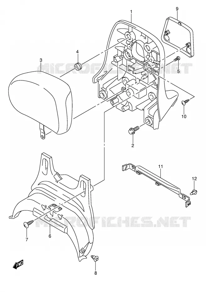 BACKREST (CENTER)(MODELE K5/K6) Suzuki SCOOTER 400 BURGMAN 2005  AN400K5(E2)