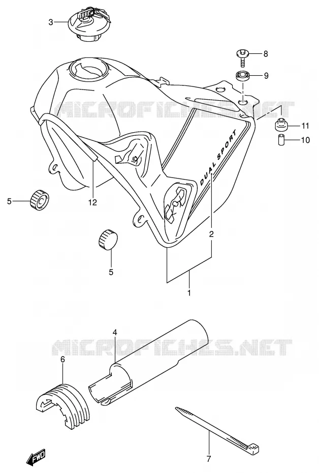 BENZINETANK (MODELE K1) Suzuki MOTO 400 DR-Z 2001  DR-Z400SK1(E2)
