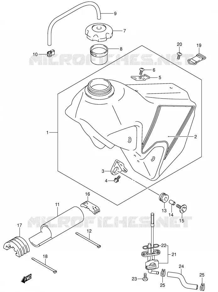 BENZINETANK (MODELE K1) Suzuki MOTO 400 DR-Z 2004  DR-Z400K4(E1)