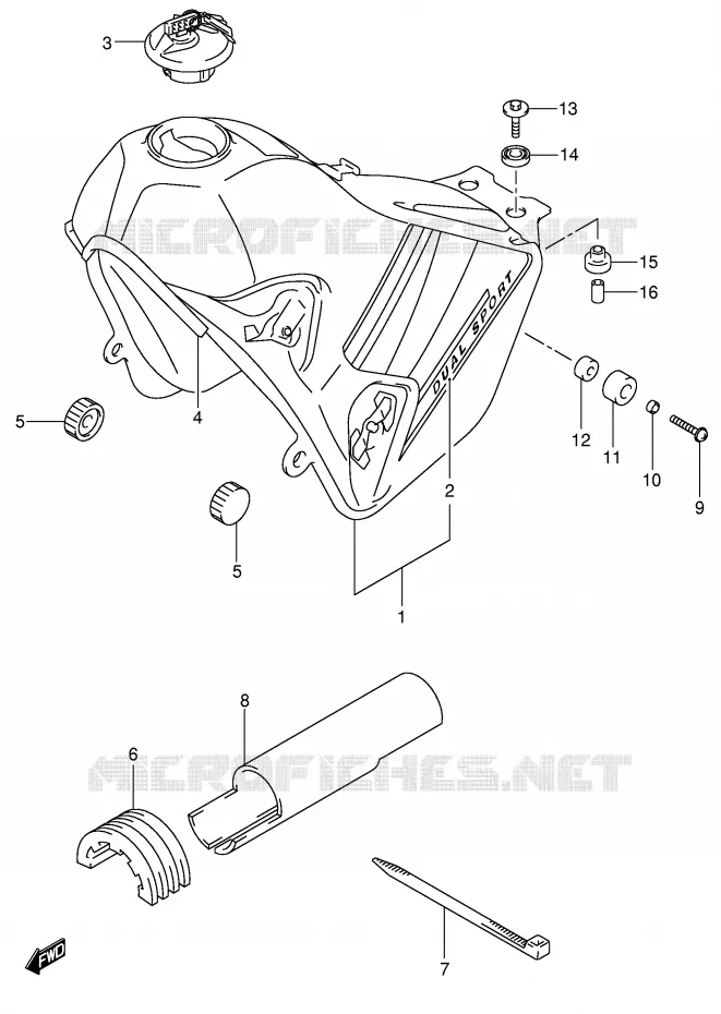 BENZINETANK (MODELE K2) Suzuki MOTO 400 DR-Z 2000  DR-Z400SY(E3/E28)