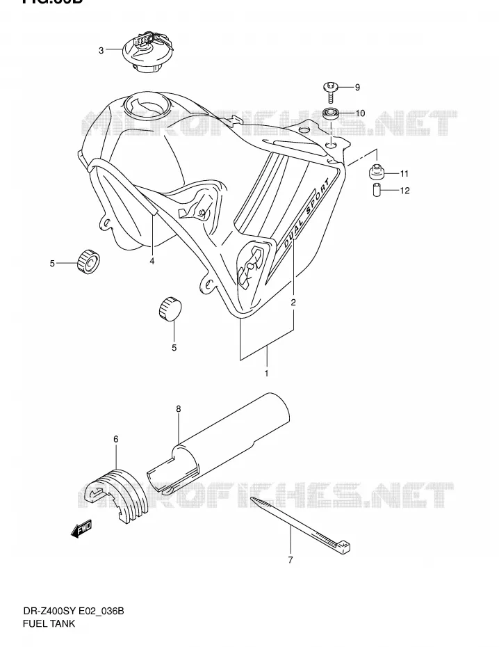 BENZINETANK (MODELE K2) Suzuki MOTO 400 DR-Z 2004  DR-Z400SK4(E2)
