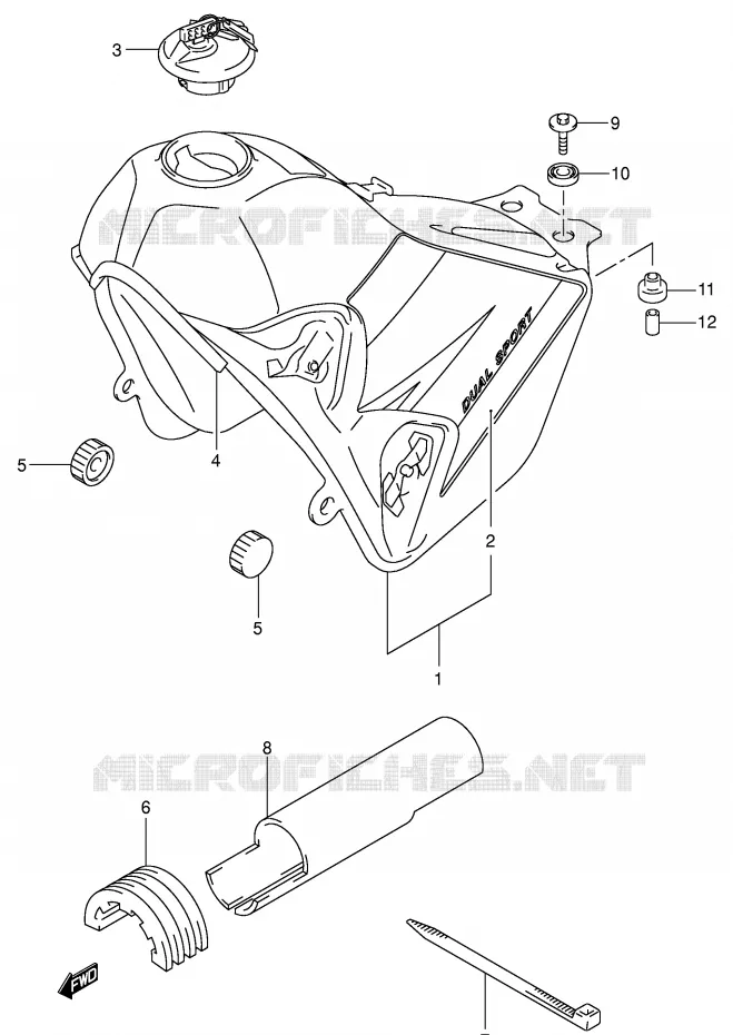 BENZINETANK (MODELE K4) Suzuki MOTO 400 DR-Z 2000  DR-Z400SY(E2)