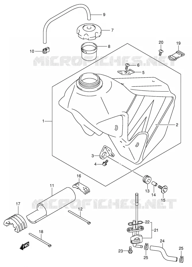 BENZINETANK (MODELE K4) Suzuki MOTO 400 DR-Z 2001  DR-Z400K1(E1)
