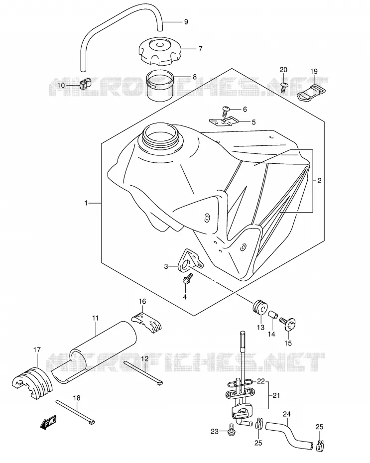 BENZINETANK (MODELE K5) Suzuki MOTO 400 DR-Z 2007  DR-Z400EK7(E1)