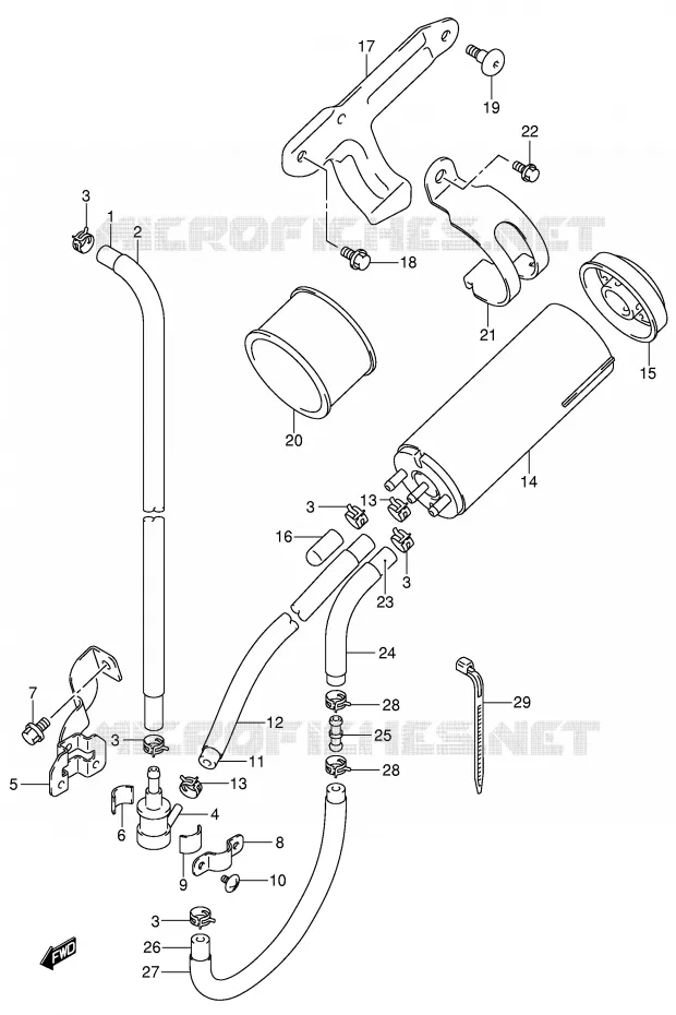 CANISTER (E33) Suzuki MOTO 400 DR-Z 2002  DR-Z400SK2(E3/E28)