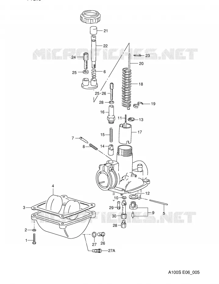 CARBURATOR (E6,P6) Suzuki MOTO 100 A100 1994  A100R(E6)