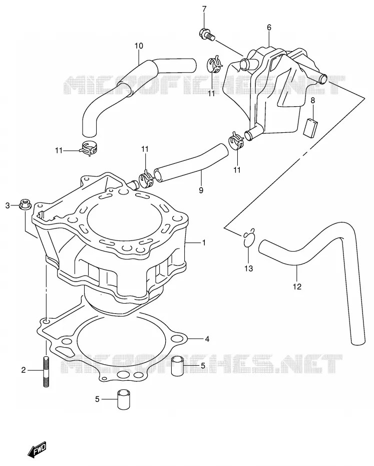 CILINDER Suzuki MOTO 400 DR-Z 2002  DR-Z400K2(E1)