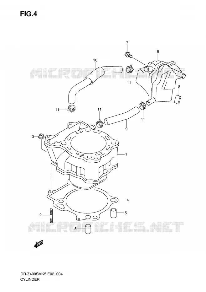 CILINDER Suzuki MOTO 400 DR-Z 2009  DR-Z400SMK9(E2)