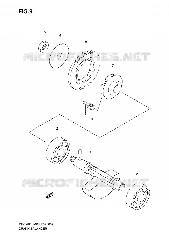 CRANK BALANCER Suzuki MOTO 400 DR-Z 2008  DR-Z400SMK8(E2)