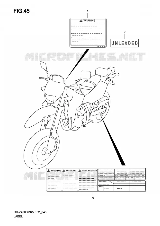 ETIKET Suzuki MOTO 400 DR-Z 2006  DR-Z400SMK6(E2)