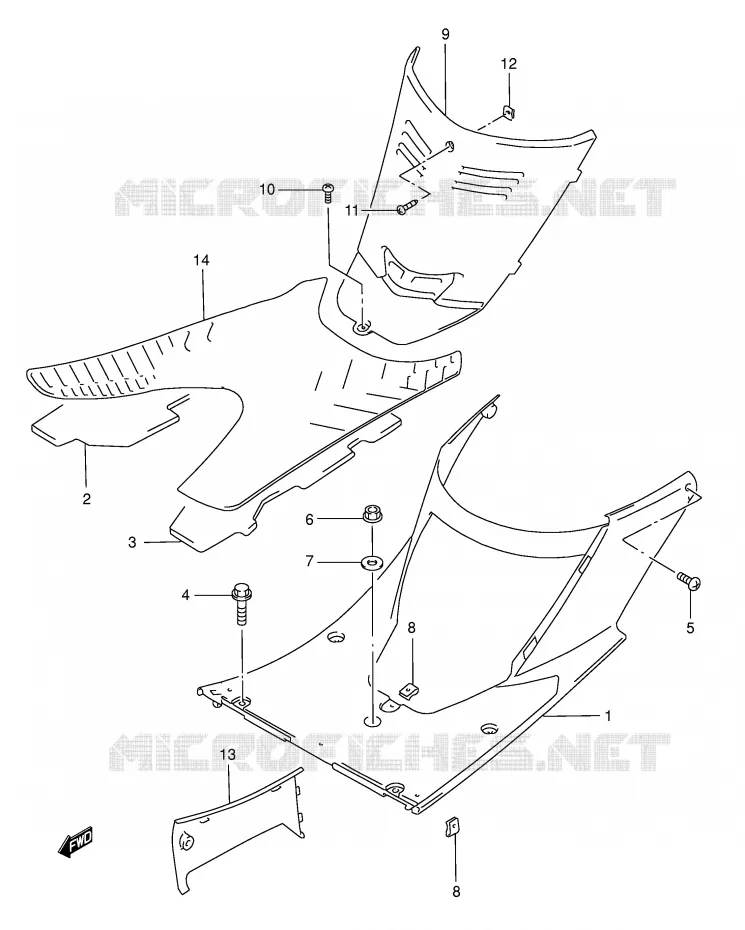 FOOTREST (MODELE S/T/V/W) Suzuki SCOOTER 125 BURGMAN 1999  AN125UX(E2)