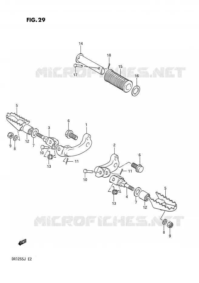 FOOTREST Suzuki MOTO 125 DR 1987  DR125SH(E2)