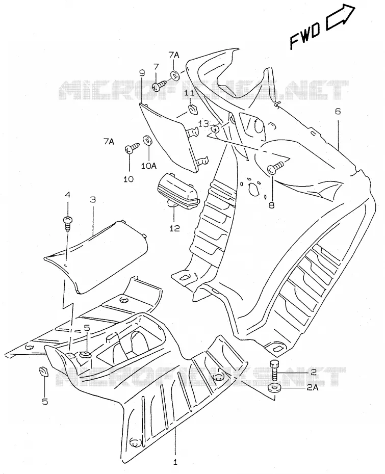 FOOTREST Suzuki SCOOTER 50 KATANA 2000  AY50WY(V/W/X/Y)