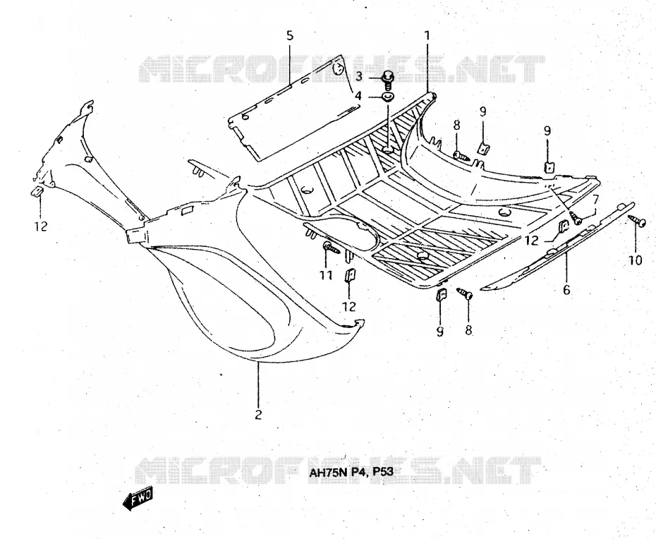 FOOTREST Suzuki SCOOTER 75 ADDRESS 1992  AH75N