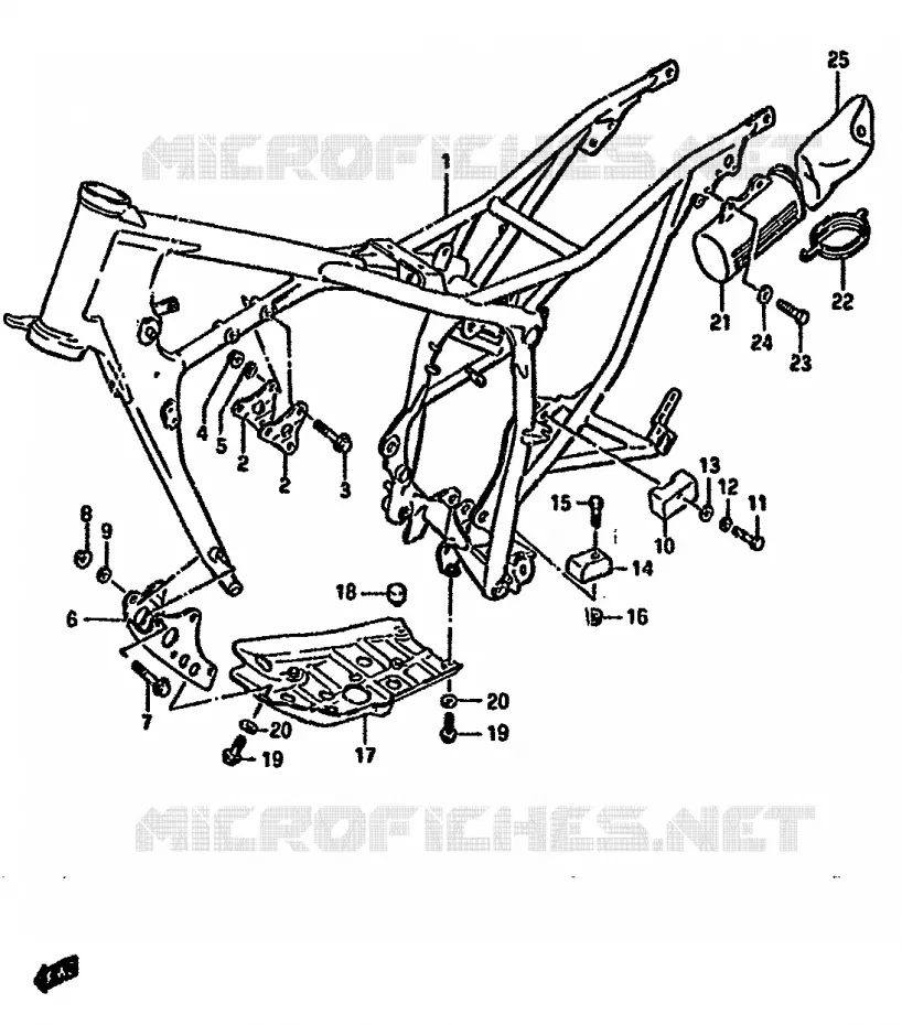FRAME Suzuki MOTO 125 DR 1985  DR125SF(F/H/J)