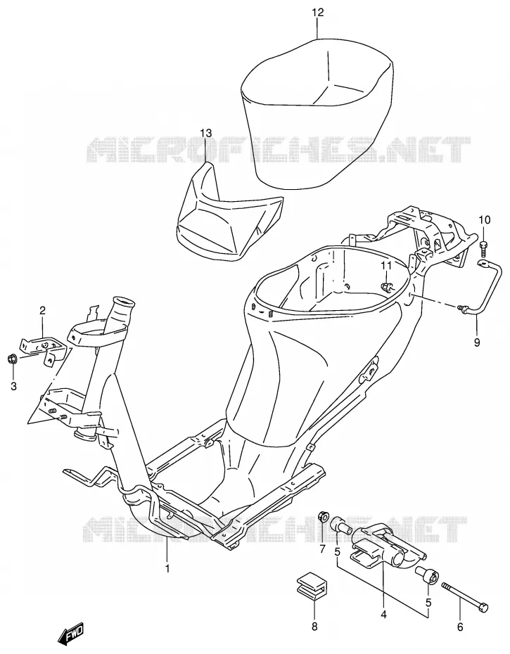 FRAME Suzuki SCOOTER 100 ADDRESS 2000  AG100Y(E71)