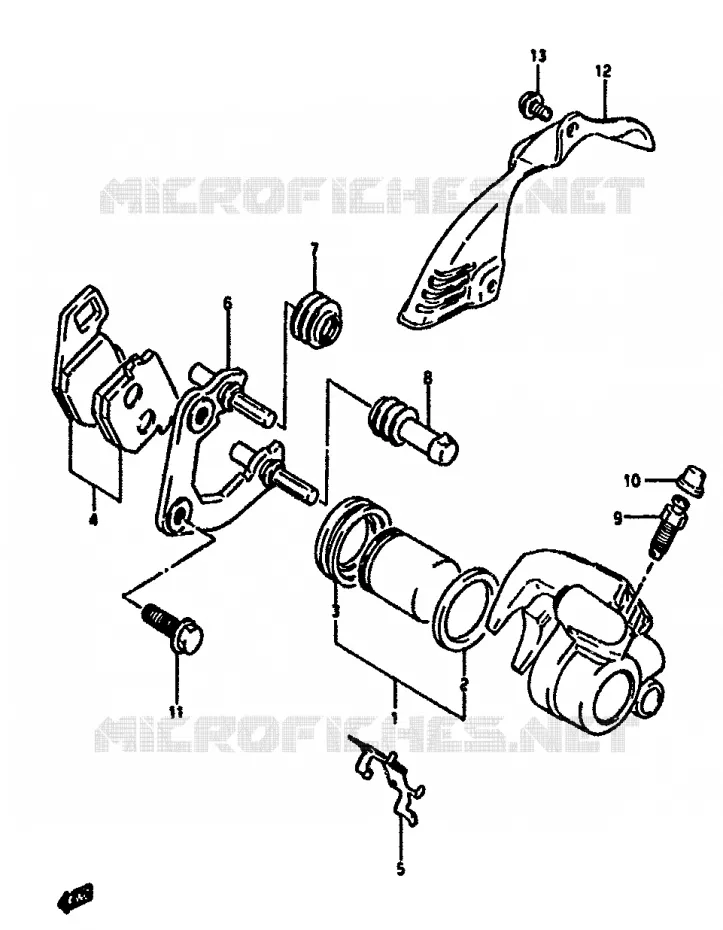 FRONT CALIPER (P4 MODELE R,P34,P53 MODELE GR) Suzuki SCOOTER 50 ADDRESS 1994  AH50R(N/R)