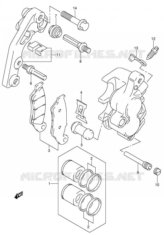 FRONT CALIPER Suzuki MOTO 400 DR-Z 2000  DR-Z400SY(E3/E28)