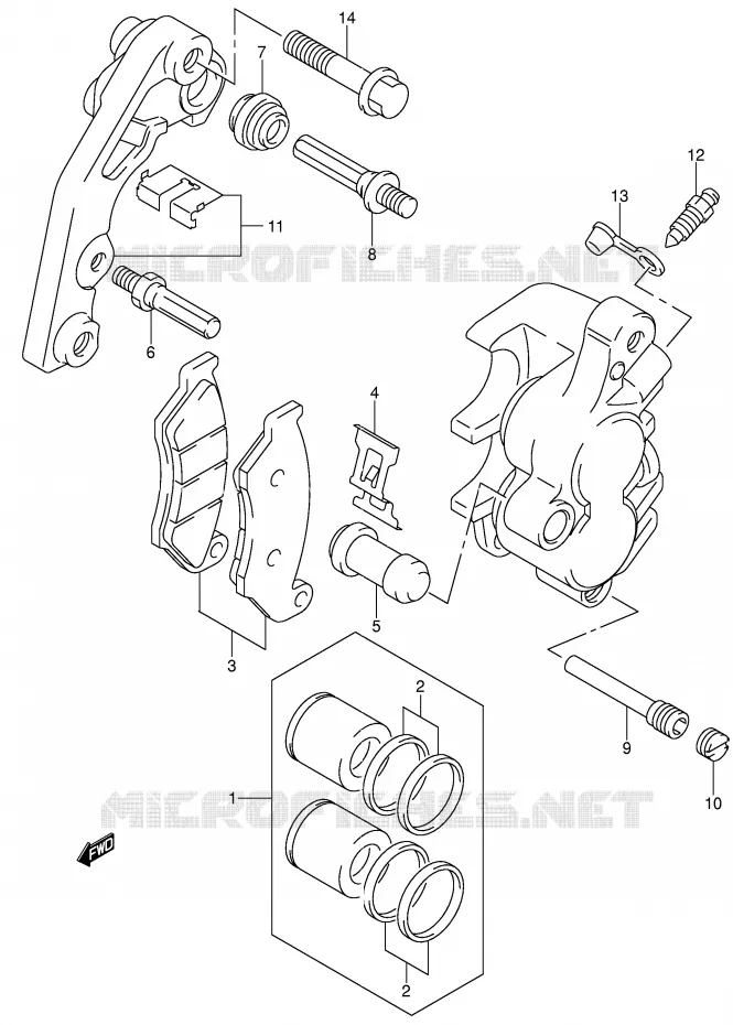 FRONT CALIPER Suzuki MOTO 400 DR-Z 2001  DR-Z400EK1(E1)