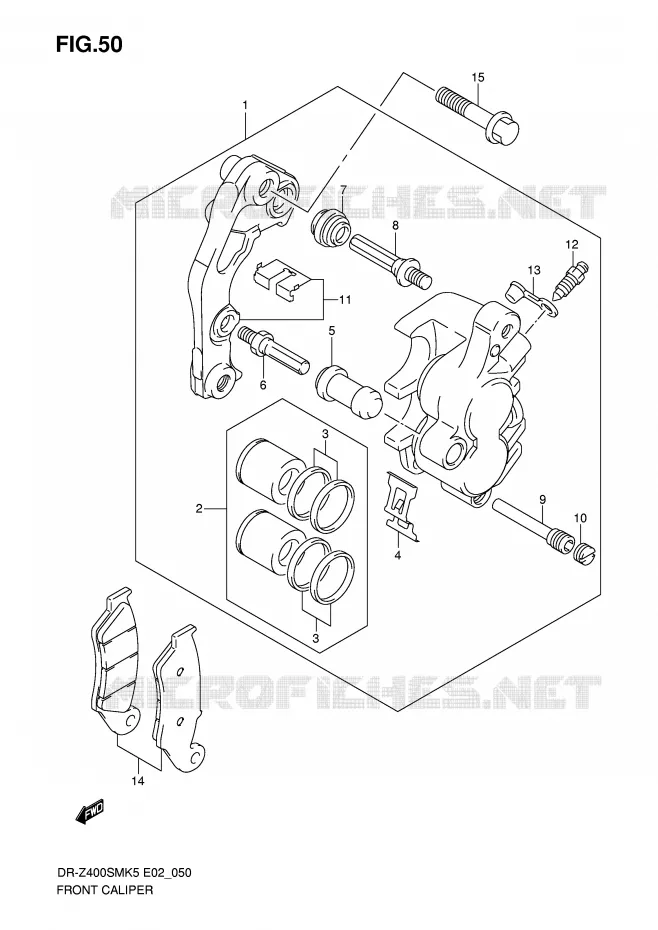 FRONT CALIPER Suzuki MOTO 400 DR-Z 2009  DR-Z400SMK9(E2)