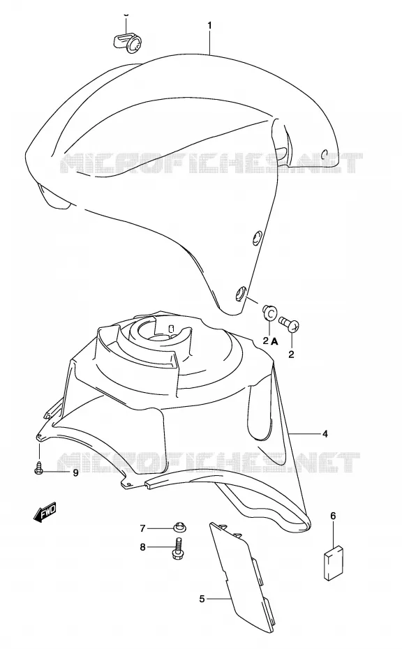 FRONT FENDER (MODELE K1) Suzuki SCOOTER 50 KATANA 2004  AY50K4(P19)