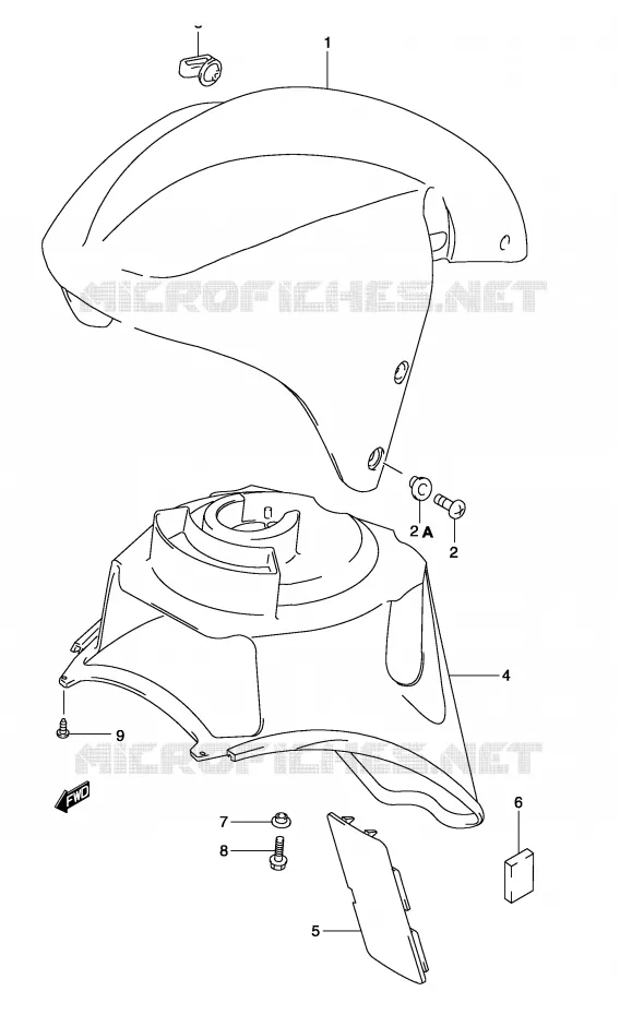 FRONT FENDER (MODELE K2) Suzuki SCOOTER 50 KATANA 2004  AY50K4(P19)