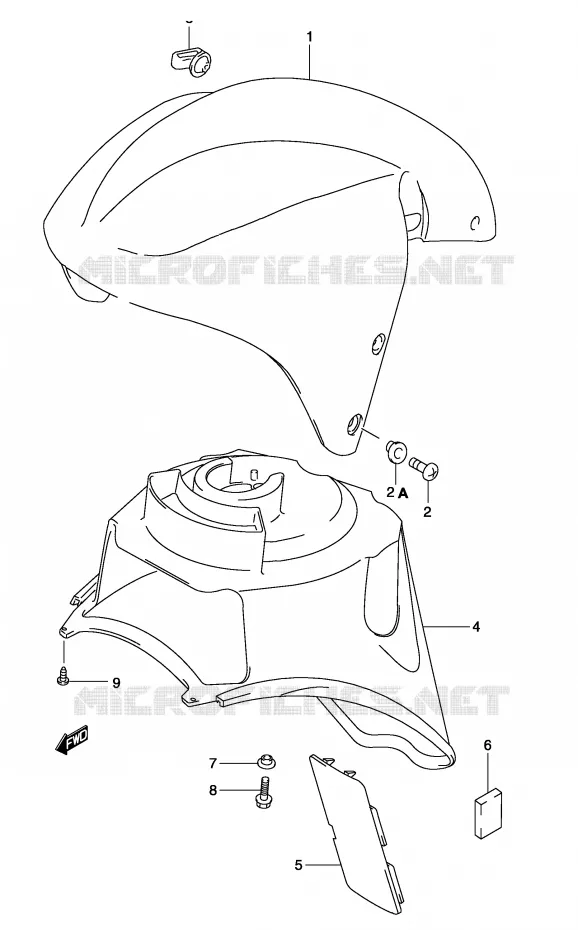 FRONT FENDER (MODELE K3) Suzuki SCOOTER 50 KATANA 2001  AY50WRK1(P19)
