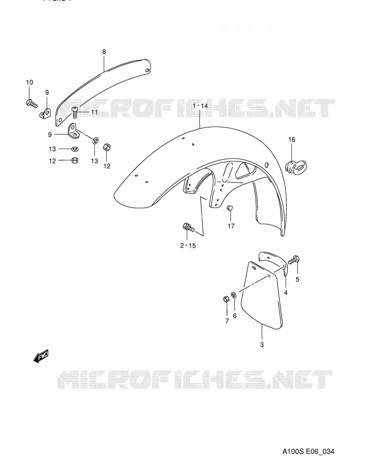 FRONT FENDER Suzuki MOTO 100 A100 1995  A100S(E6)