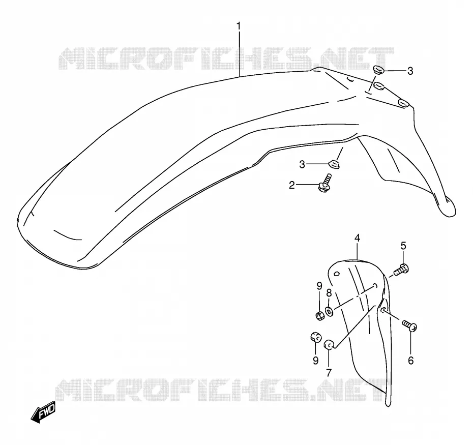 FRONT FENDER Suzuki MOTO 200 DF 1998  DF200EW(E24)