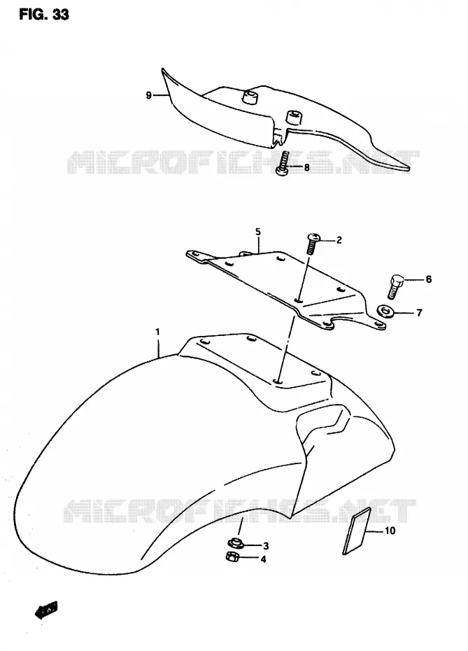 FRONT FENDER Suzuki SCOOTER 50 AP 1997  AP50V(T/7/V)