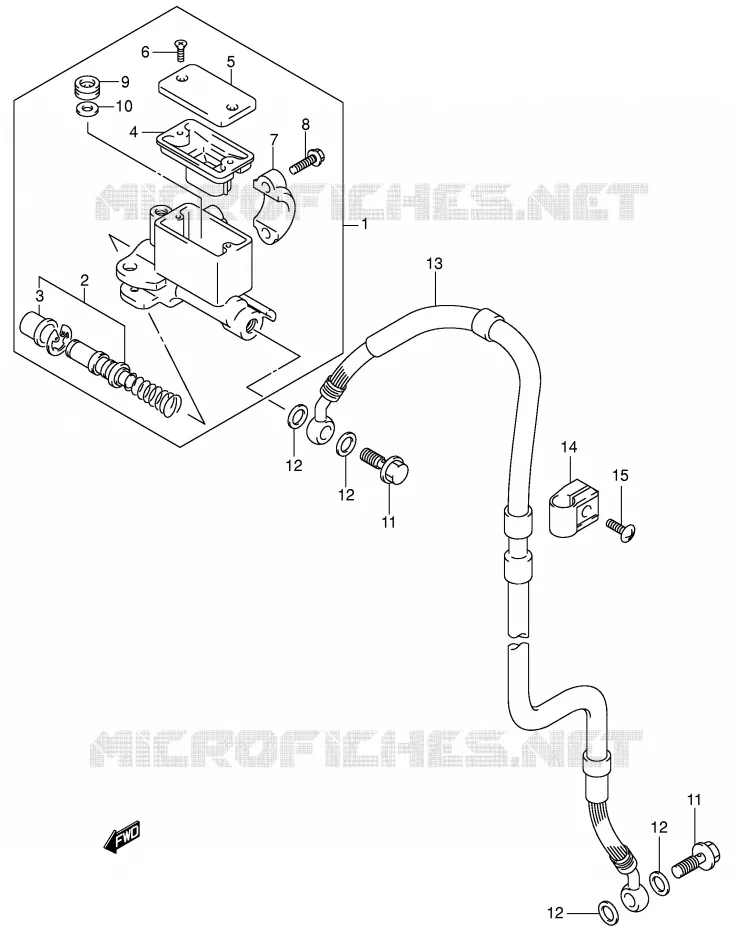 FRONT HOOFDREMCILINDER (DR-Z400EY/EK1/EK2/EK3/EK4 E24) Suzuki MOTO 400 DR-Z 2002  DR-Z400K2(E1)