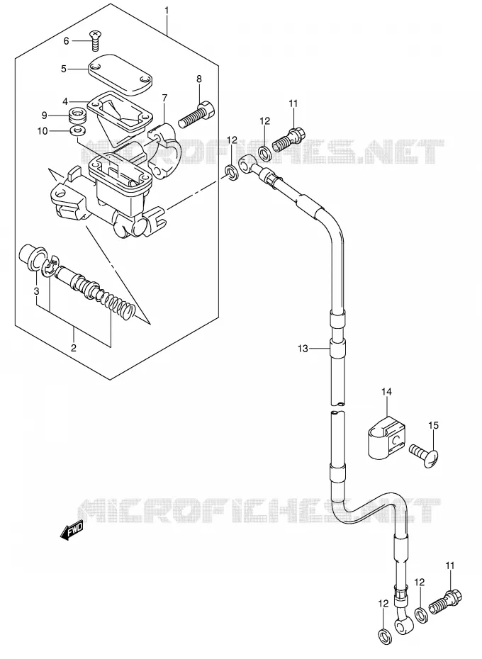 FRONT HOOFDREMCILINDER (E1,P37) Suzuki MOTO 400 DR-Z 2006  DR-Z400EK6(E1)