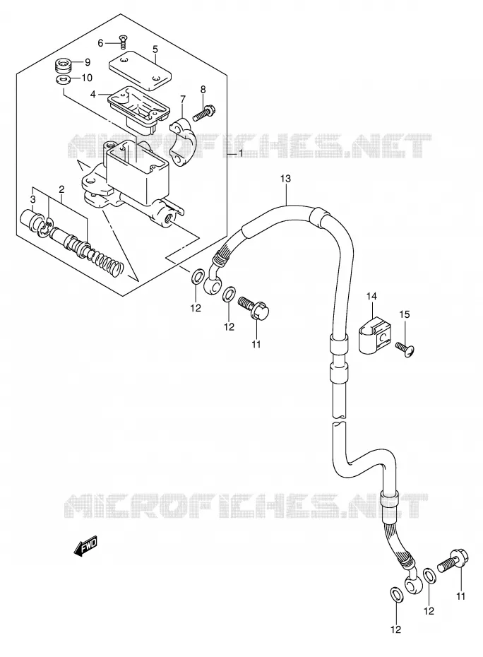 FRONT HOOFDREMCILINDER (E24) Suzuki MOTO 400 DR-Z 2006  DR-Z400EK6(E1)
