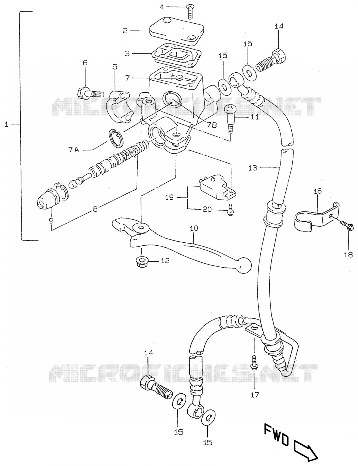 FRONT HOOFDREMCILINDER (MAGURA) Suzuki SCOOTER 50 KATANA 1999  AY50X(V/W/X/Y)