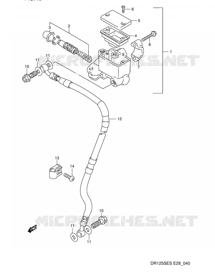 FRONT HOOFDREMCILINDER Suzuki MOTO 125 DR 1995  DR125SES(E28)