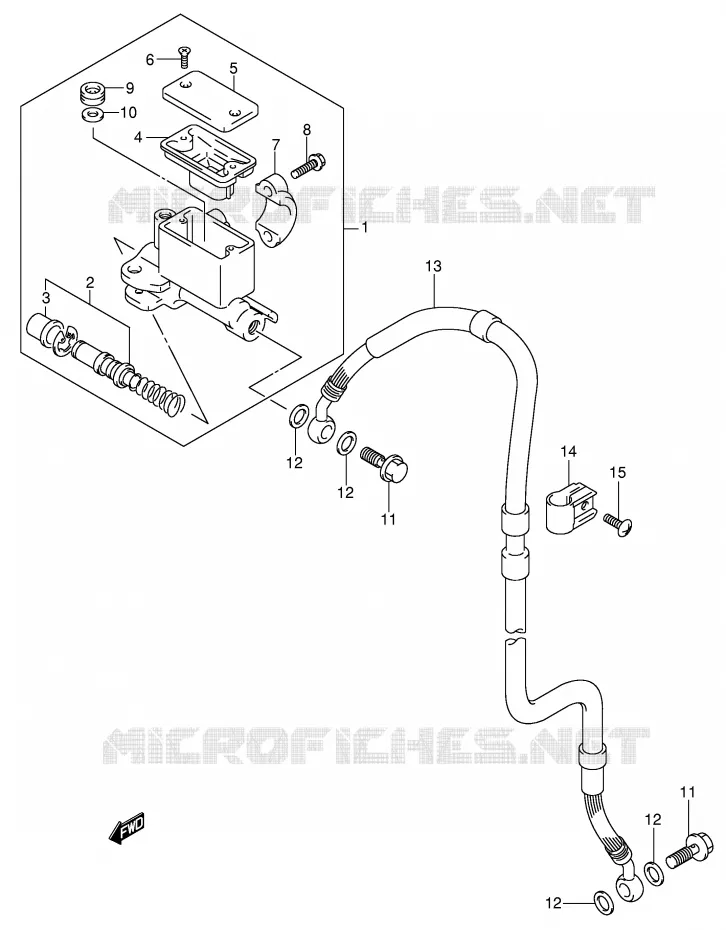 FRONT HOOFDREMCILINDER Suzuki MOTO 400 DR-Z 2002  DR-Z400SK2(E3/E28)