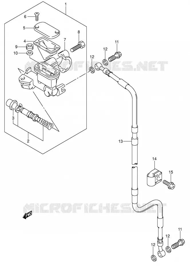 FRONT HOOFDREMCILINDER Suzuki MOTO 400 DR-Z 2005  DR-Z400EK5(E3/E28)