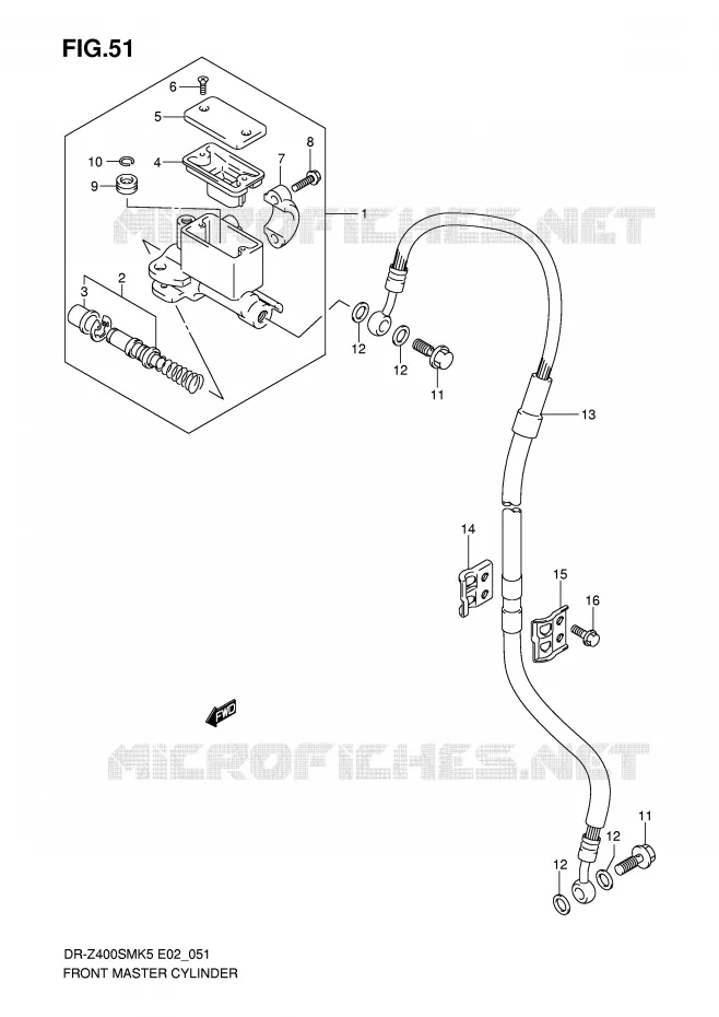 FRONT HOOFDREMCILINDER Suzuki MOTO 400 DR-Z 2006  DR-Z400SMUK6(E2)