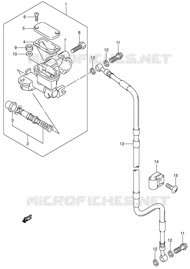 FRONT HOOFDREMCILINDER (VOIR NOTE) Suzuki MOTO 400 DR-Z 2004  DR-Z400EK4(E1)