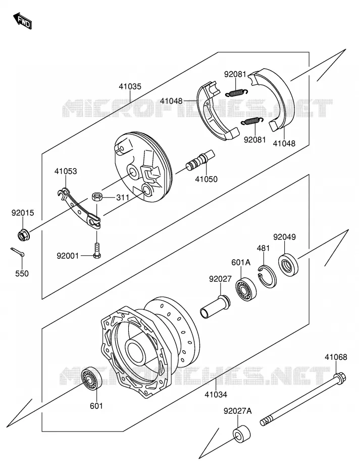 FRONT HUB Suzuki MOTO 110 DR-Z 2004  DR-Z110K4(E24)